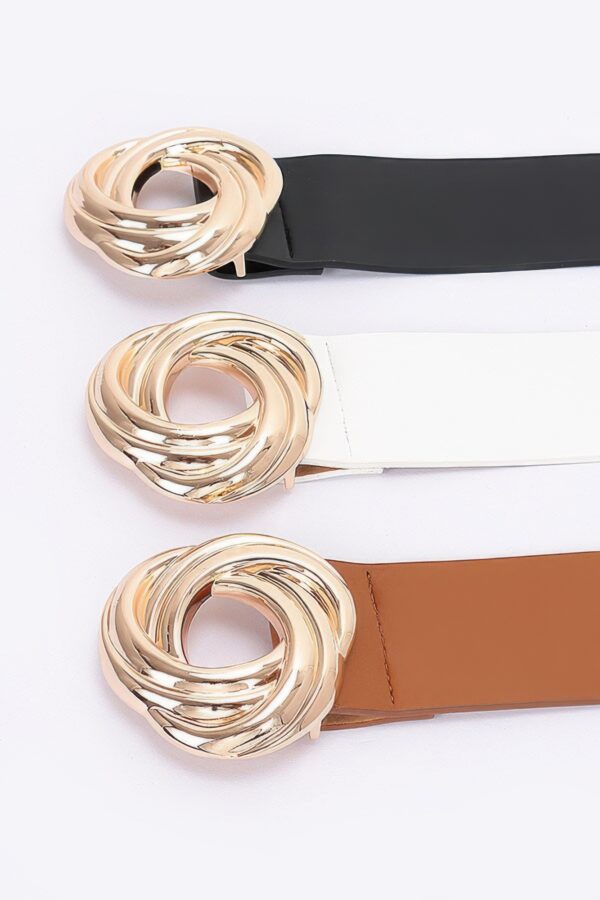 Knot-Detail PU Waist Belt with Metal Buckle