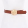 Chic Luxe Slim PU Belt with Metal Buckle Accent