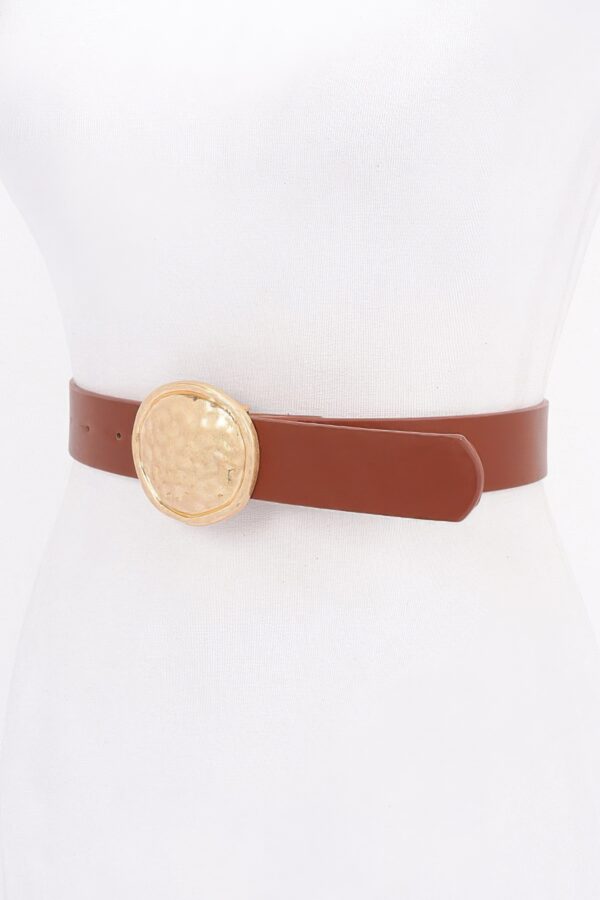 Chic Luxe Slim PU Belt with Metal Buckle Accent