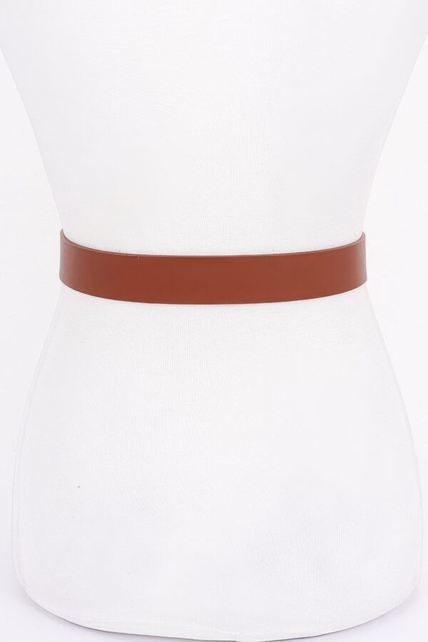 Chic Luxe Slim PU Belt with Metal Buckle Accent
