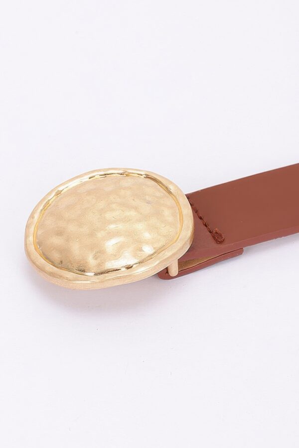 Chic Luxe Slim PU Belt with Metal Buckle Accent