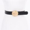 Chic Luxe Slim PU Belt with Metal Buckle Accent