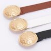 Chic Luxe Slim PU Belt with Metal Buckle Accent