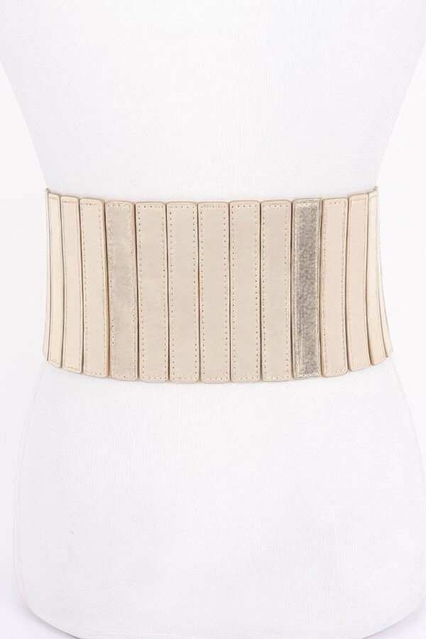 PU Zip-Front Wide Elastic Belt – Structured Waist