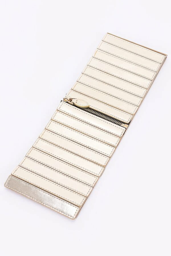 PU Zip-Front Wide Elastic Belt – Structured Waist