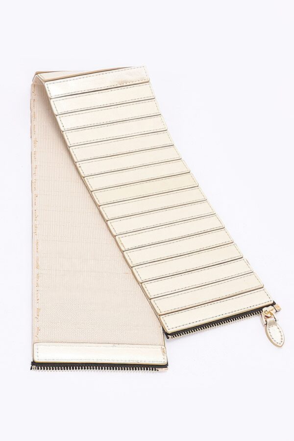 PU Zip-Front Wide Elastic Belt – Structured Waist