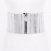 PU Zip-Front Wide Elastic Belt – Structured Waist