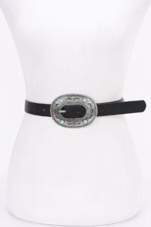 Vintage Multi-Metal PU Belt with Bead Detail