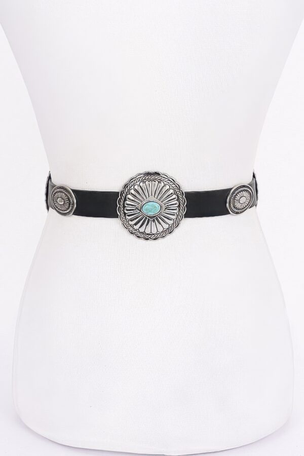 Vintage Multi-Metal PU Belt with Bead Detail