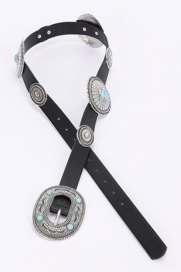 Vintage Multi-Metal PU Belt with Bead Detail