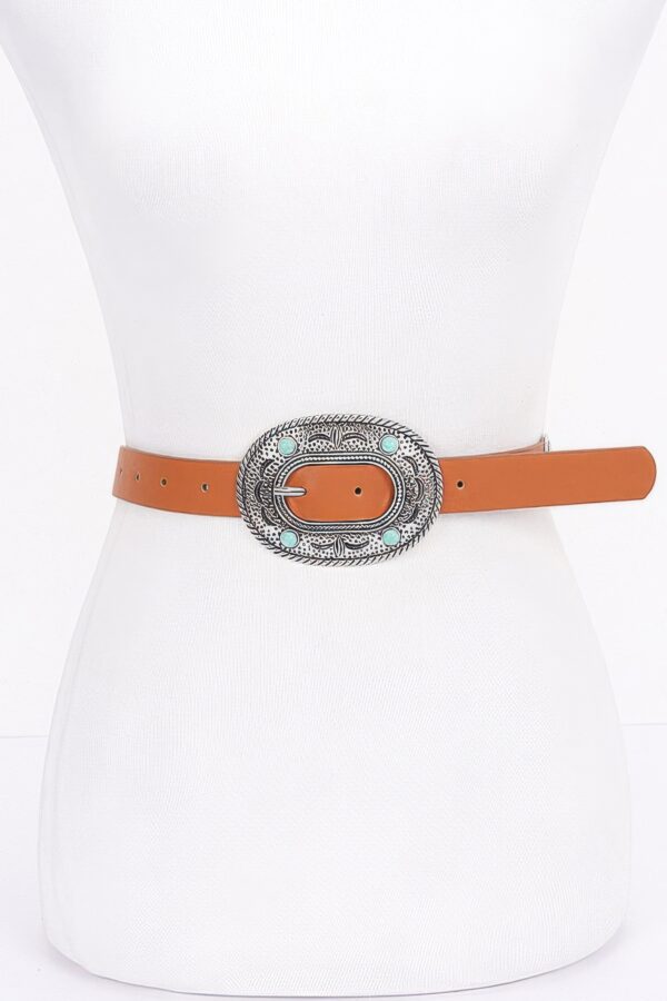 Vintage Multi-Metal PU Belt with Bead Detail