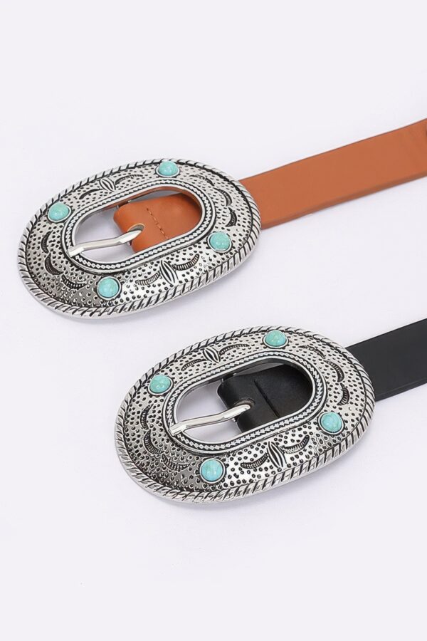 Vintage Multi-Metal PU Belt with Bead Detail