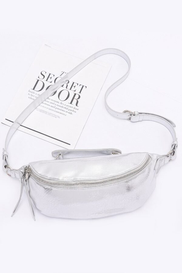 Urban Explorer Metallic Crossbody Bag with Bold Strap