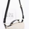 Polyurethane Crossbody Bag with Bold Strap – White