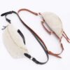 Polyurethane Crossbody Bag with Bold Strap – White