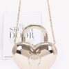 Heartbeat Metallic Acrylic Heart Bag with Chain Strap