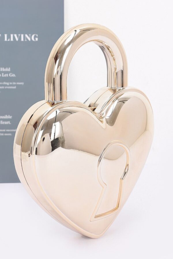 Heartbeat Metallic Acrylic Heart Bag with Chain Strap