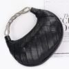 Braided Faux Leather Clutch with Metal Handle