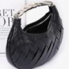 Braided Faux Leather Clutch with Metal Handle