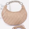 Braided Faux Leather Clutch with Metal Handle