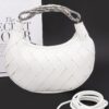 Braided Faux Leather Clutch with Metal Handle