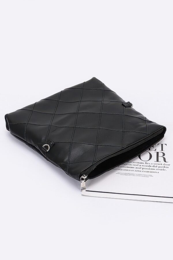 Mystique Quilted Faux Leather Clutch – Chain Strap