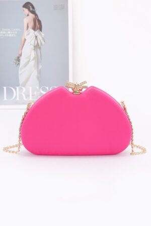 Satin Case Bag with Gold Chain – Structured Evening Clutch