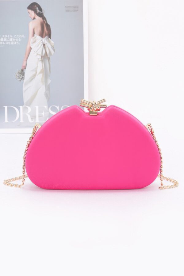 Satin Case Bag with Gold Chain – Structured Evening Clutch