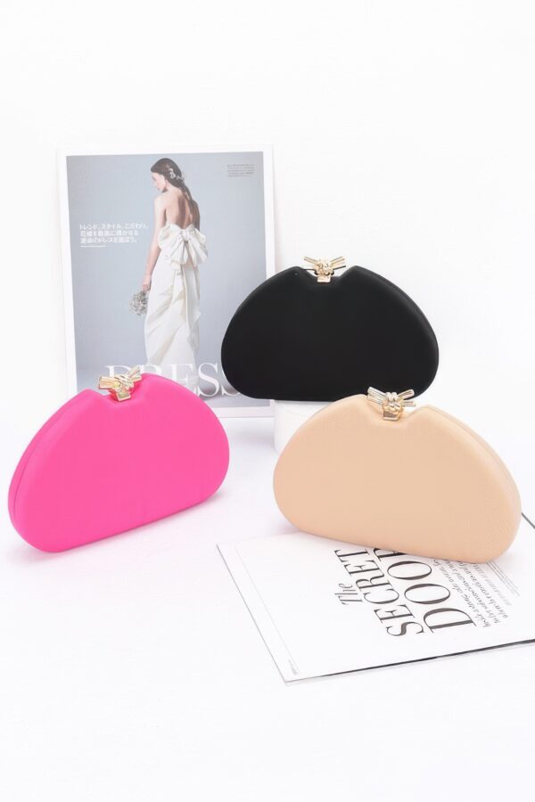Satin Case Bag with Gold Chain – Structured Evening Clutch