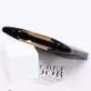 Gilded Noir Faux Leather Clutch with Gold Handle