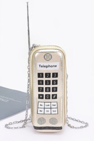 ChainLink Mobile Metallic Phone-Shaped Bag