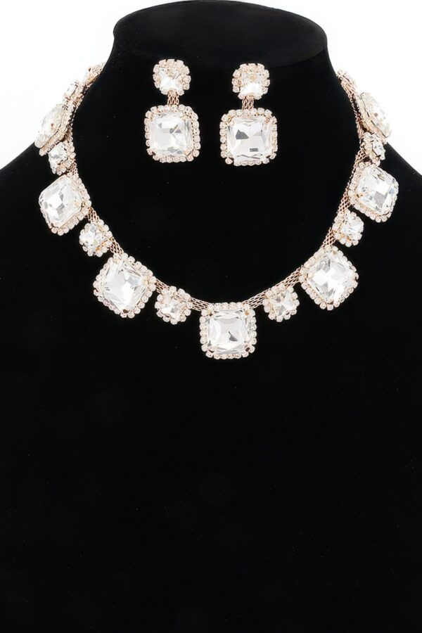 Rhinestone Necklace & Earring Set – 12.5″ Sparkle