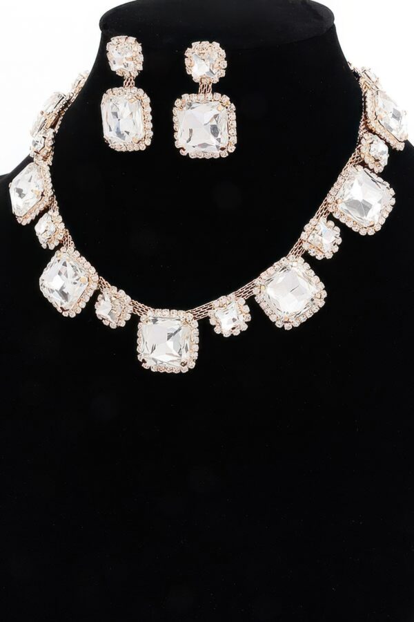 Rhinestone Necklace & Earring Set – 12.5″ Sparkle