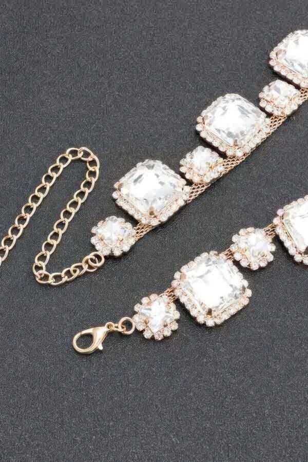 Rhinestone Necklace & Earring Set – 12.5″ Sparkle