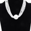 Three-Strand Faux Pearl Necklace – Luminous White
