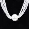 Three-Strand Faux Pearl Necklace – Luminous White