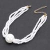 Three-Strand Faux Pearl Necklace – Luminous White
