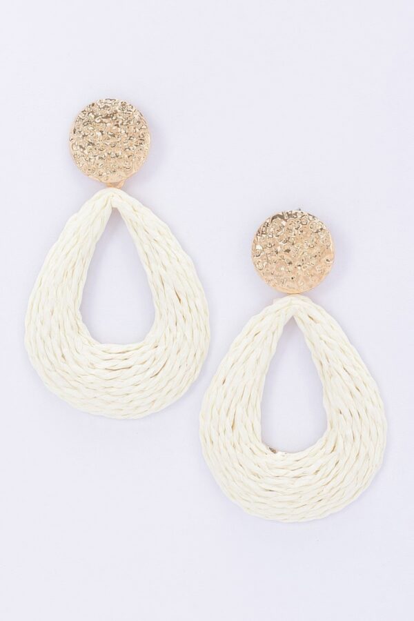 Metal & Paper Statement Earrings – Pink Gold Yarn