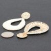 Metal & Paper Statement Earrings – Pink Gold Yarn