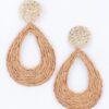 Metal & Paper Statement Earrings – Pink Gold Yarn