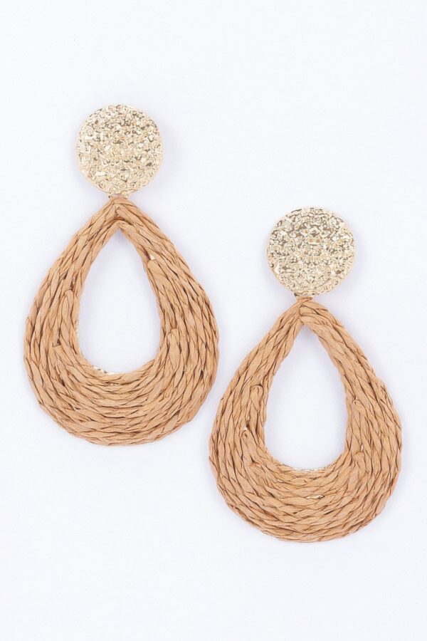 Metal & Paper Statement Earrings – Pink Gold Yarn