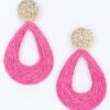 Metal & Paper Statement Earrings – Pink Gold Yarn