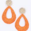 Metal & Paper Statement Earrings – Pink Gold Yarn