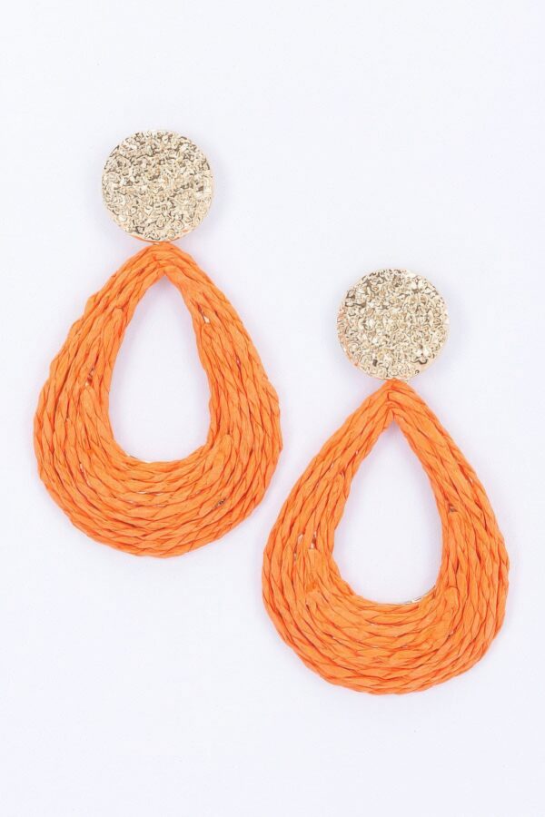 Metal & Paper Statement Earrings – Pink Gold Yarn