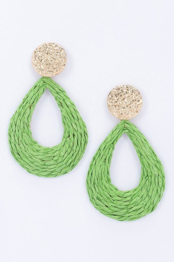 Metal & Paper Statement Earrings – Pink Gold Yarn
