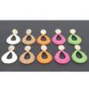 Metal & Paper Statement Earrings – Pink Gold Yarn