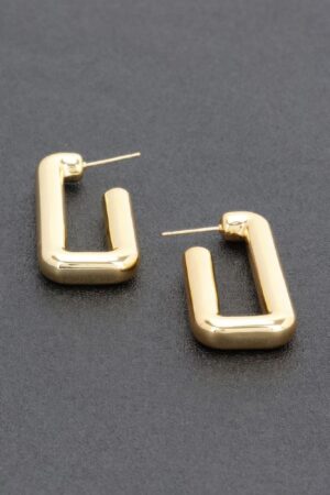Square Gold-Dipped Hoop Earrings