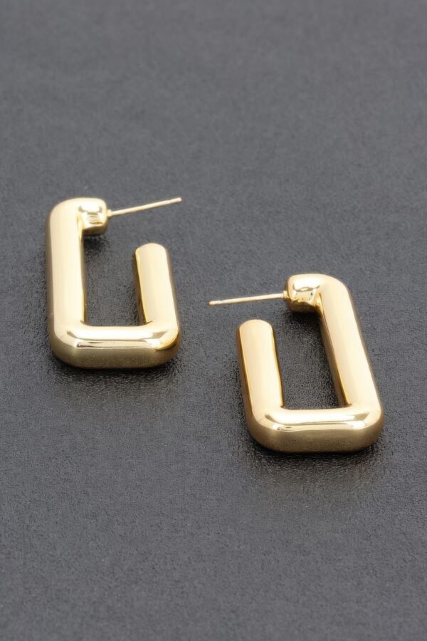 Square Gold-Dipped Hoop Earrings