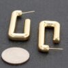 Square Gold-Dipped Hoop Earrings