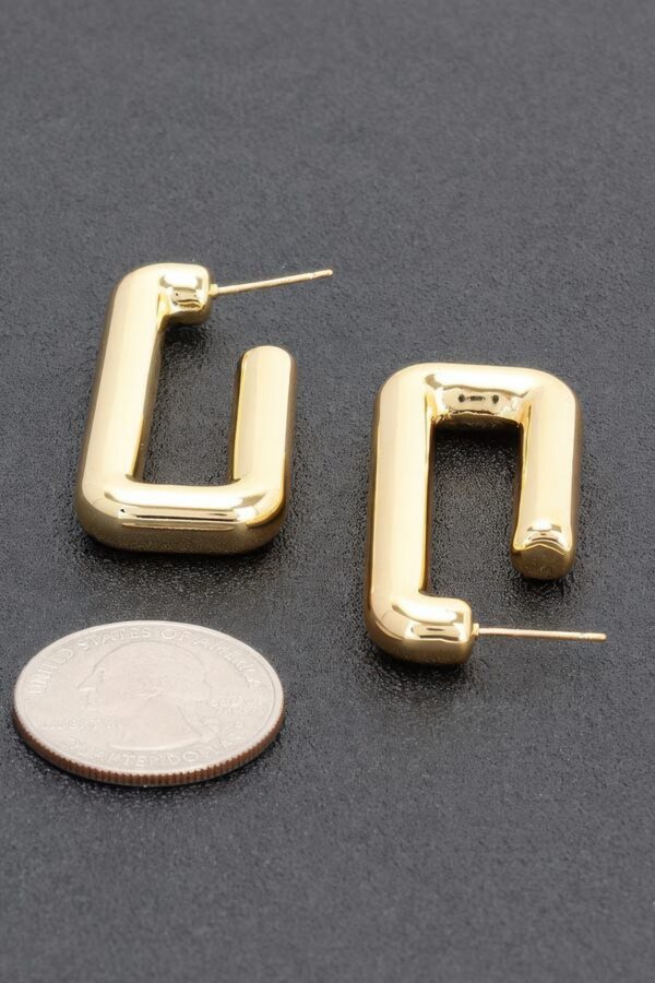 Square Gold-Dipped Hoop Earrings